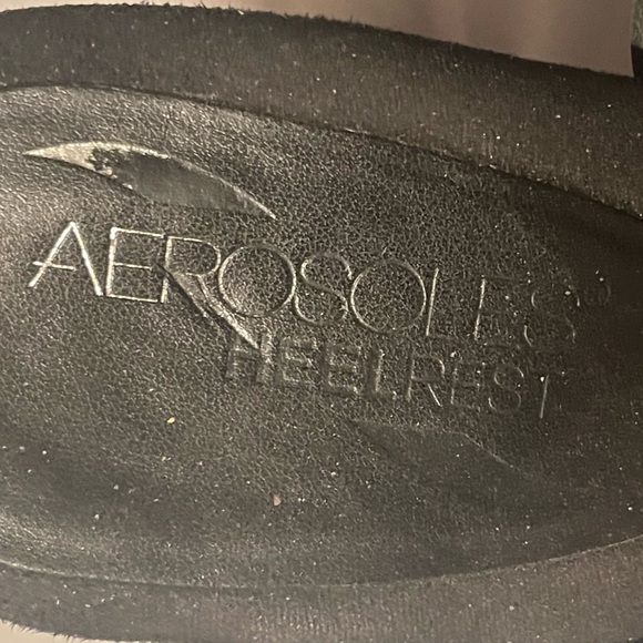 Aerosoles black leather sandals, GUC, size 8 - Picture 2 of 5